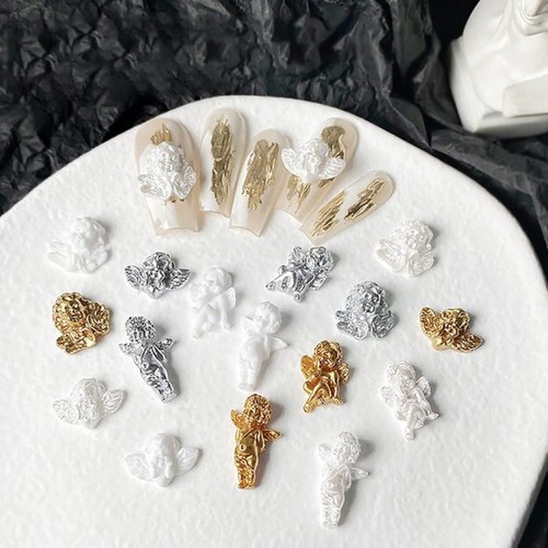Angel Nail Art Decorations - 32Pcs 5D Love Cupid Resin Designs, Three-Dimensional Acrylic Nails Charms for Women Girls Manicure Art, DIY Jewelry Rhinestone Making Craft Supplies