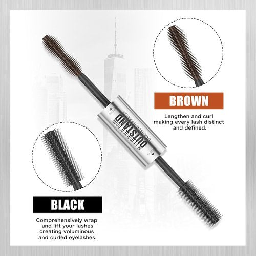 Skiennix Women's Tubing Mascara - 2-in-1 Black & Brown, Volumizing, Waterproof, Hypoallergenic