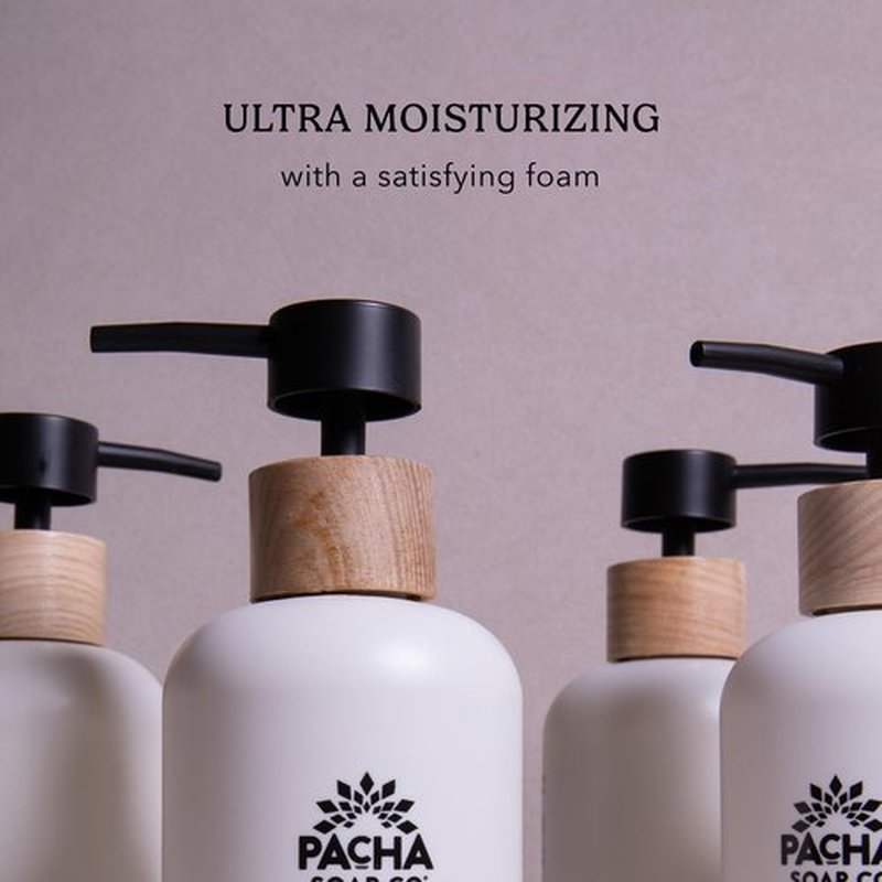 Pacha Soap Co. Body Wash - Santal & Amber Scent, Hydrating & Moisturizing Formula with Clean Ingredients and Essential Oils, Paraben-Free, Dye-Free, Made in the USA, 2-Pack (16 fl oz Each)
