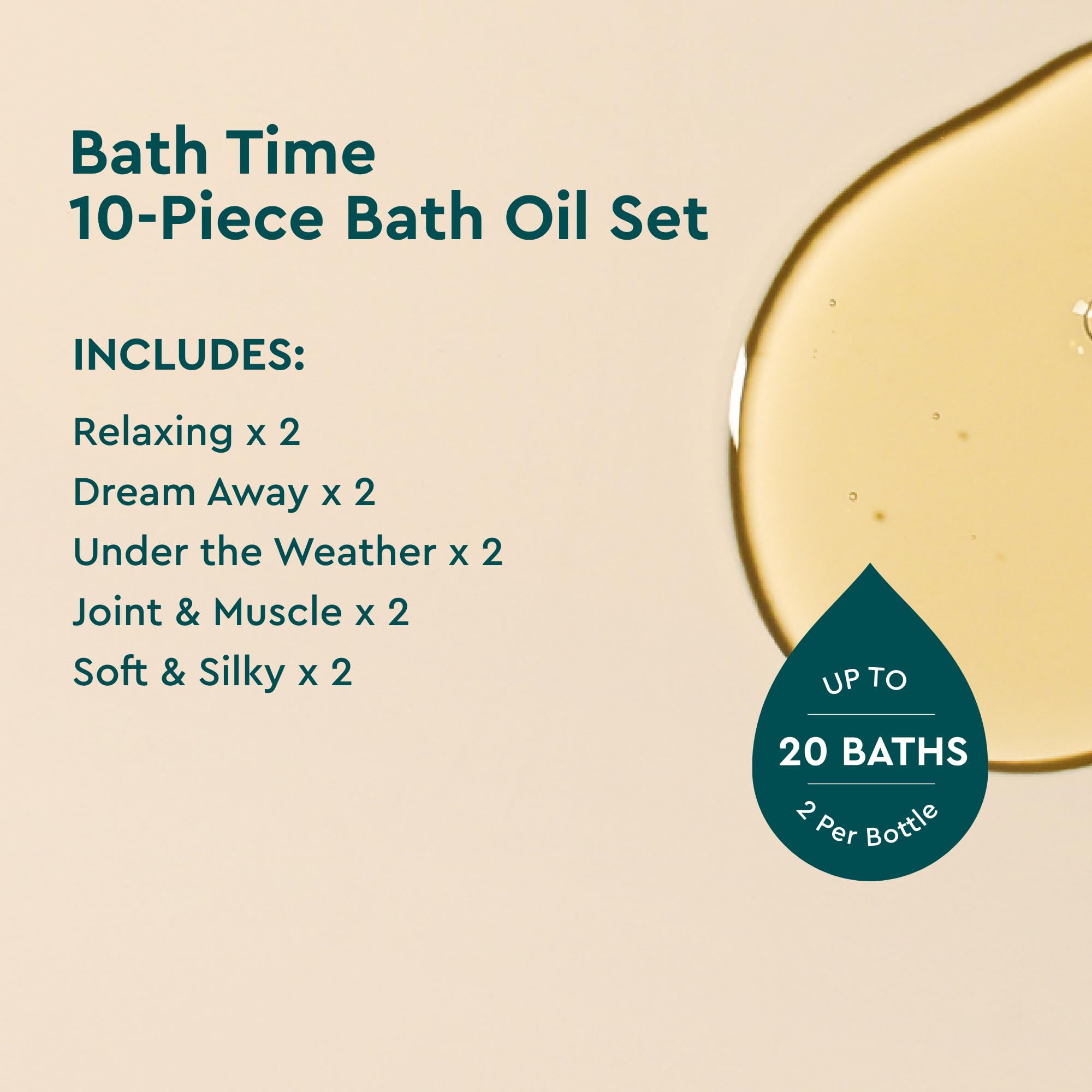 Kneipp Bath Time 10-Piece Bath Oil Set - Includes 5 Signature Formulas (0.67 fl oz Each) - Ideal for Trial & Travel - One Bottle Delivers Up to Two Baths