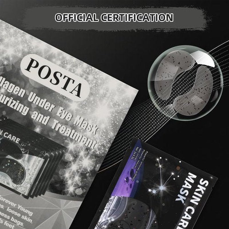 POSTA 20Pairs 40Pcs Collagen Eye Mask, Glitter Under Eye Patches for Dark Circles and Puffiness, Hydrating Eye Skincare Reduce Wrinkles and Fine Lines, Eye Gels Pads for Women and Men