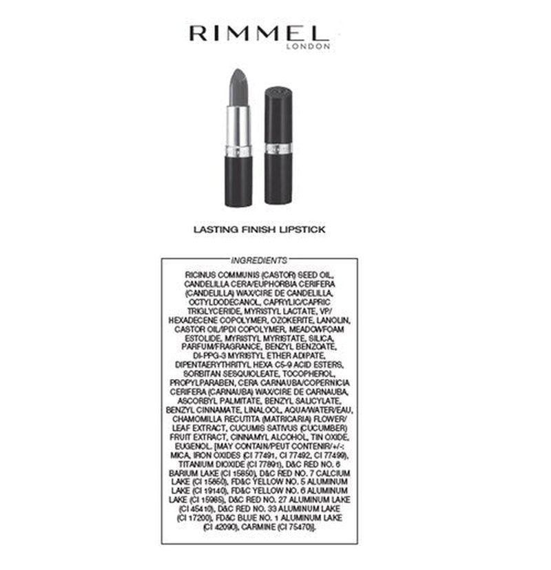 Rimmel Lasting Finish Lipstick - Up to 8 Hours of Intense Lip Color with Color Protect Technology and Exclusive Black Diamond Complex - 014, .14oz (Pack of 2)
