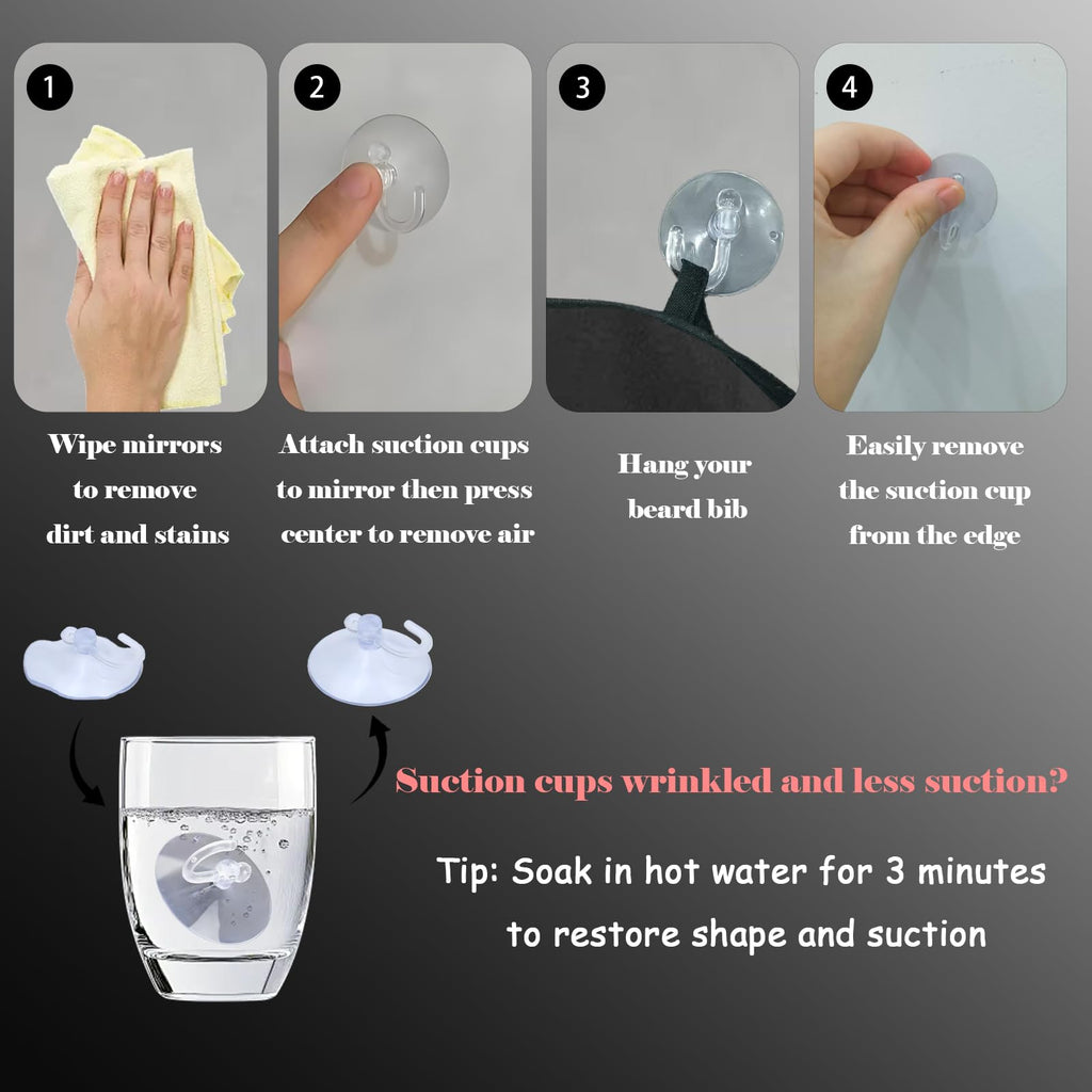 Beard Bib Beard Apron, Beard Catcher for Men Shaving & Trimming, Waterproof Beard Bib Hair Catcher for Sink, Non-Stick Beard Cape with 4 Suction Cups, Grooming Accessories & Gifts for Men Dad Husband