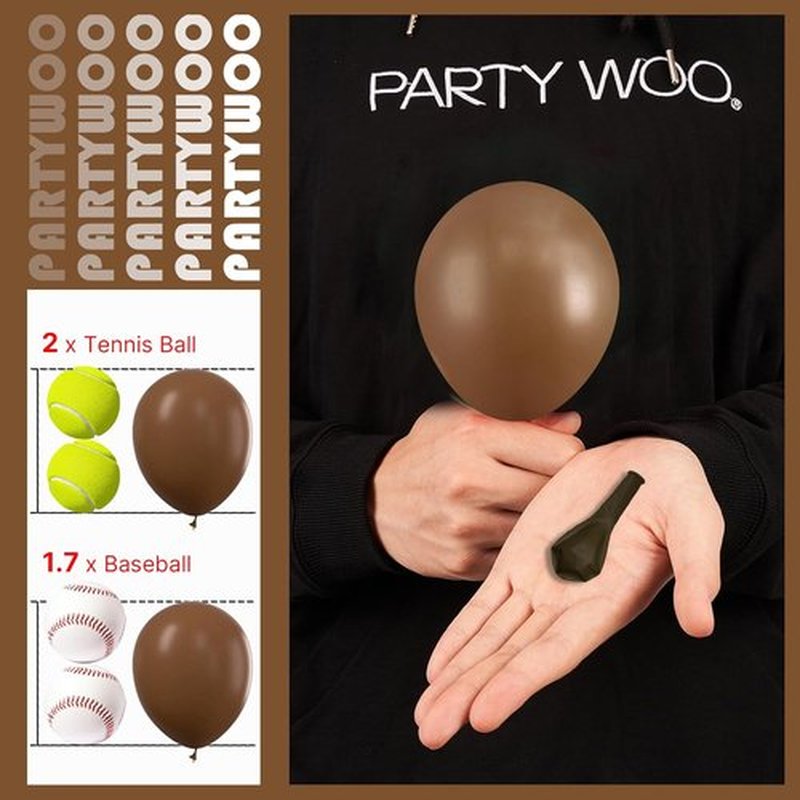 PartyWoo Brown Balloons - 50pcs 5 Inch Mini Boho Latex Balloons for Weddings & Celebrations