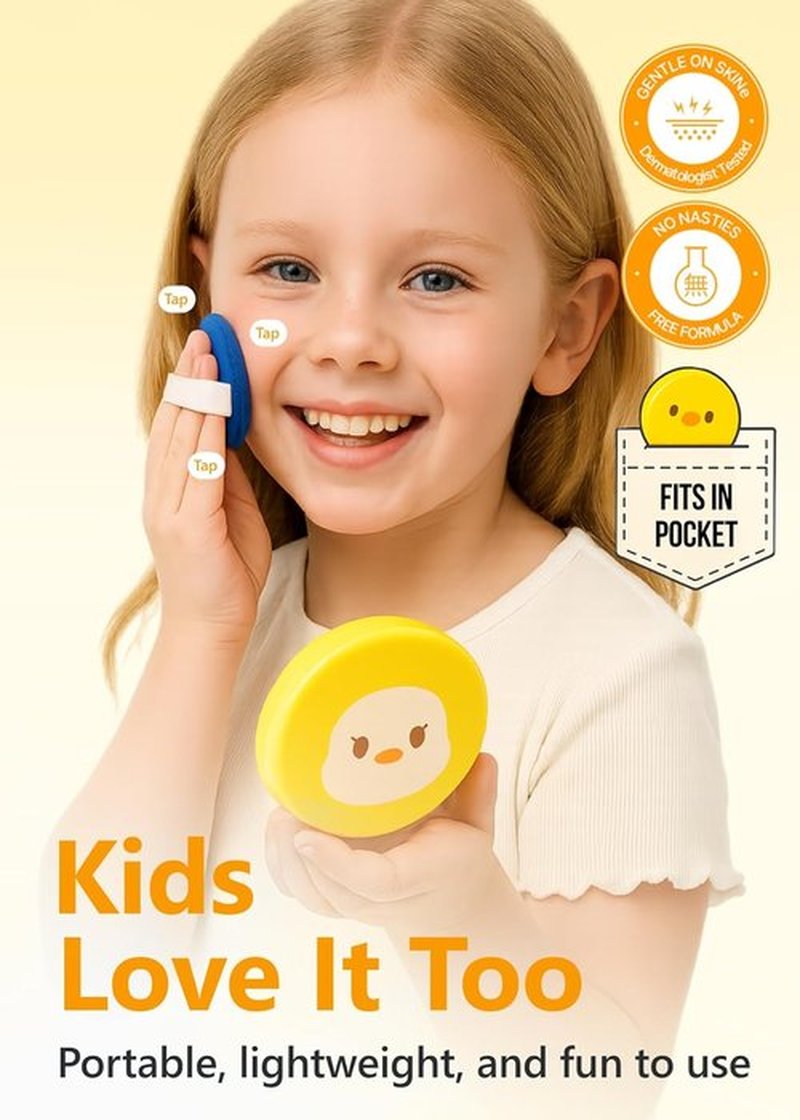 ATOPALM | Tok Tok Facial Sun Pact | SPF43 PA+++ Sunscreen Cushion for Dry, Sensitive Skin | 15g