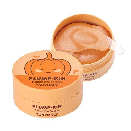 TONYMOLY Plump-Kin Retinol Hydrogel Eye Patches - Hydrating Under Eye Treatment with Pumpkin Extract, 30 Pairs