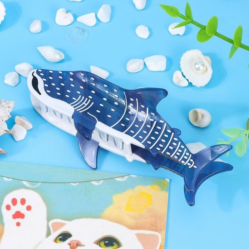 Dark Blue Whale Shark Hair Clips, Hapdoo Cute Ocean Sea Animal Hair Claw Clip for Women Girls, Acetate Nautical Marine Hair Accessories Gift