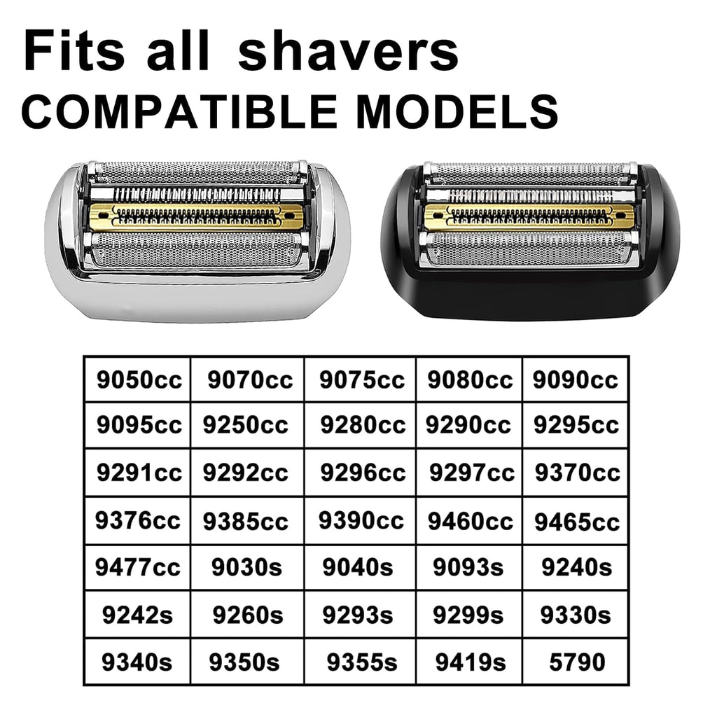 2pakcs 92B Electric Replacement Shaver Head Series 9 Accessories Shaver Compatible with Braun Series 9 Electric Razors 9290cc, 9291cc, 9370cc, 9293s, 9385cc, 9390cc, 9330s, 9296cc (Upgraded ver.)