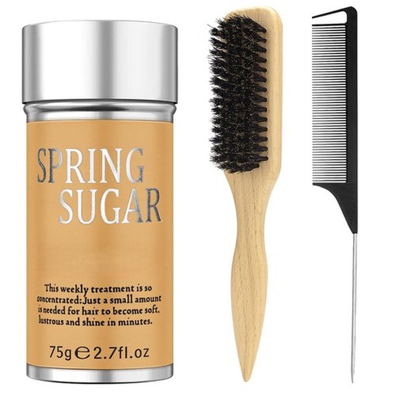 Hair Wax Stick with Boar Bristle Brush and Rat Tail Comb – Edge Control Stick for Slick Back Hair, Flyaway & Frizz Control, Non Greasy Styling Pomade for Women & Men