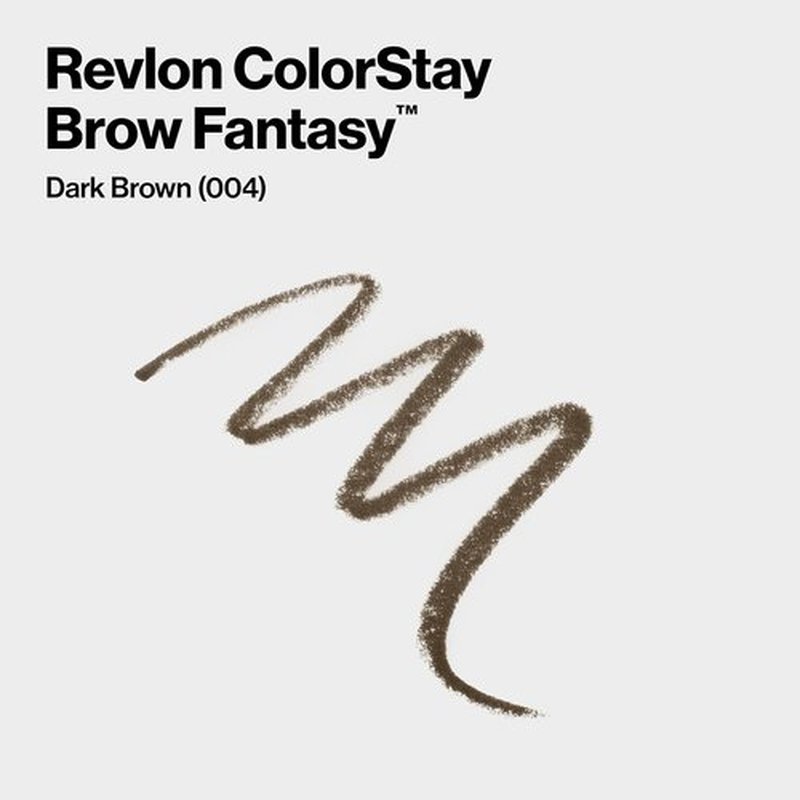 Revlon ColorStay Brow Fantasy - All-In-One Eyebrow Powder Pencil & Shaping Gel | 16HR Smudge-Proof, Dark Brown