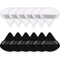 Maitys Powder Puff - 12 Soft Triangle Makeup Sponges for Loose Powder | Washable & Reusable (Black & White)