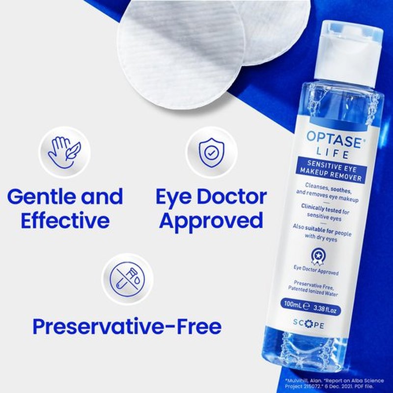 Optase Life Sensitive Eye Makeup Remover - Gentle & Effective for All Skin Types | 100ml