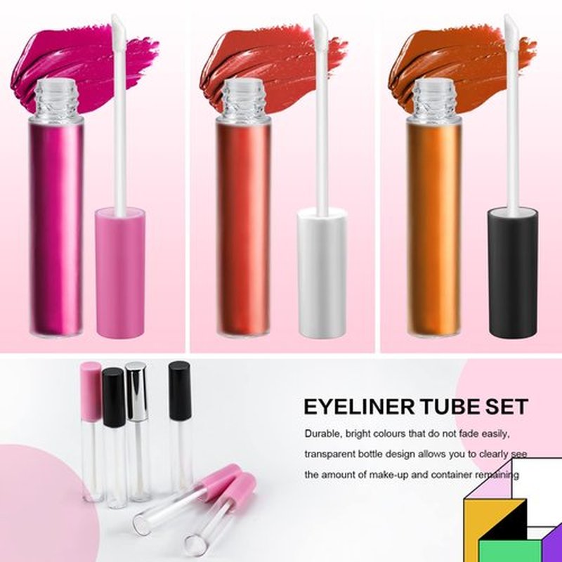 Bercoor 30 Pack Lip Gloss Tube, 10ml Empty Refillable Lip Balm Bottle Clear Plastic Lip Gloss Container with Rubber Stoppers for DIY Makeup, Personal Cosmetic, Black, Sliver and Pink