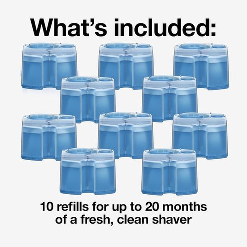 Braun Clean & Renew Refill Cartridges - Replacement Shaver Cleaner Liquid Solution | Pack of 10