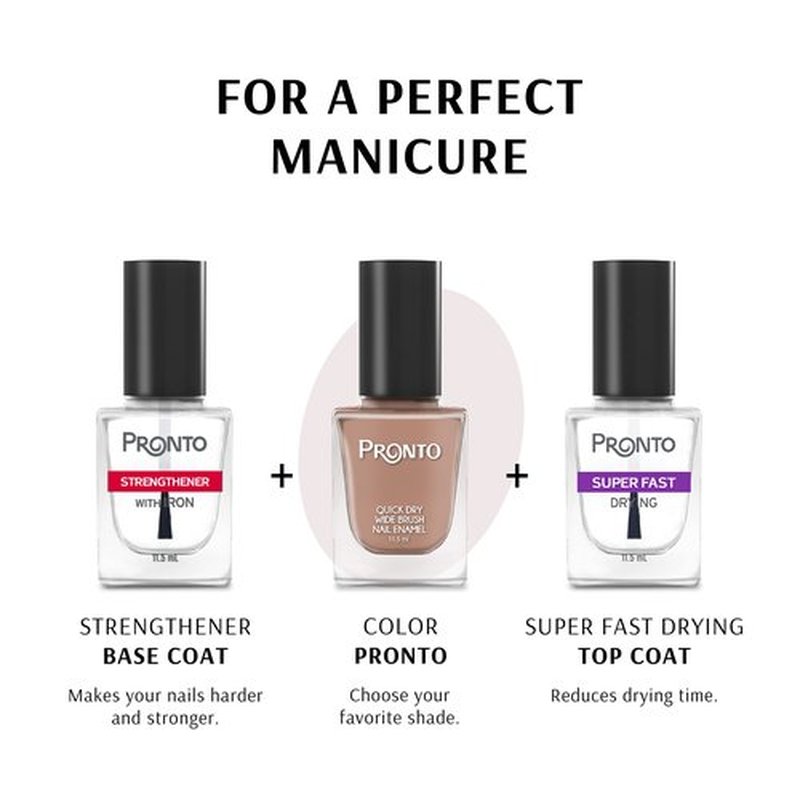 Pronto Nail Strengthener and Base Coat with Iron – Nail Polish Hardener