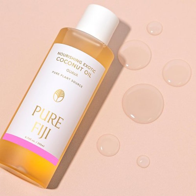 PURE FIJI Nourishing Exotic Coconut Body Oil, Guava (7.7 fl oz/230ml)
