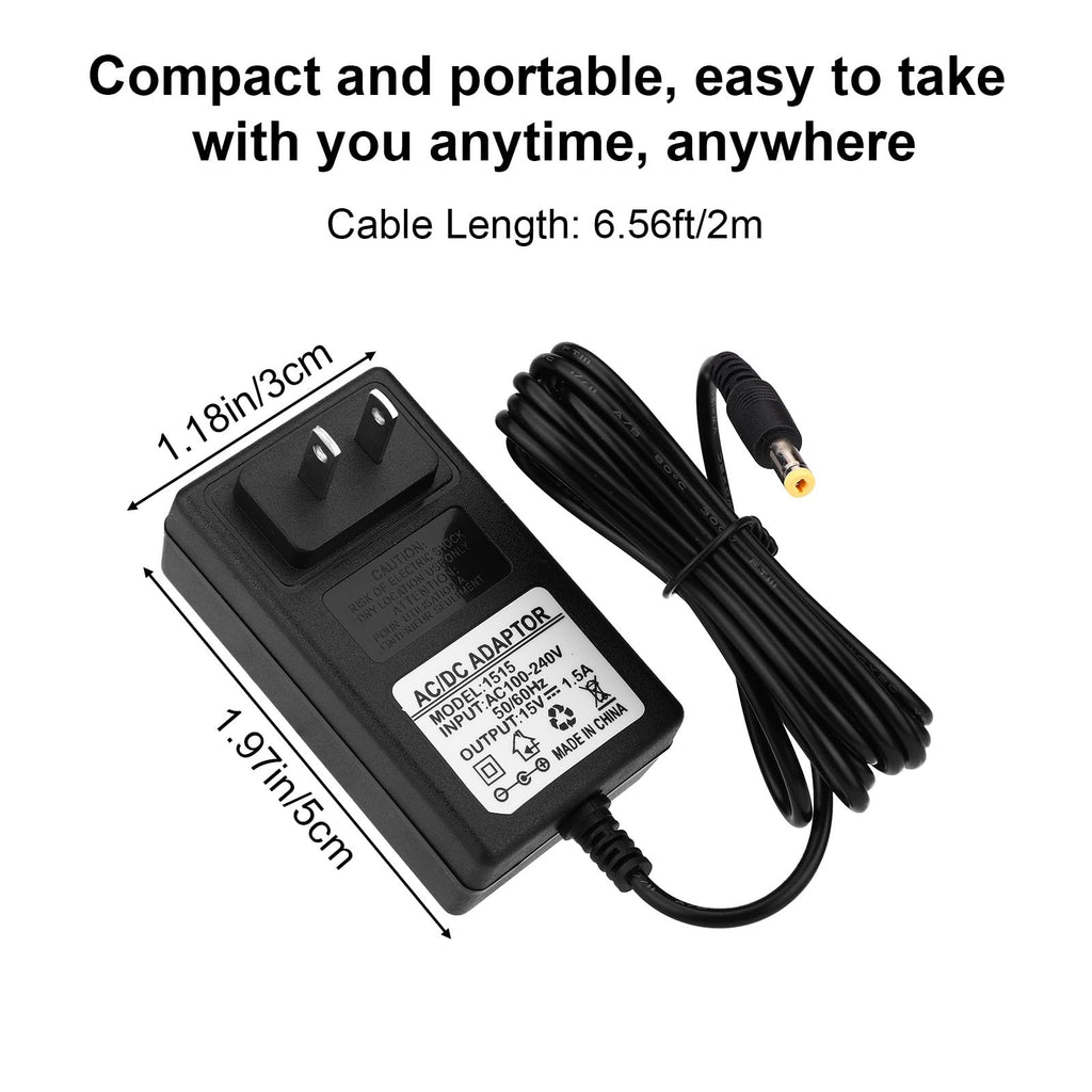 15V Charger for Theragun Mini/Prime/Fusion, Compact and Portable Massage Gun Power Adapter Charger with Multiple Battery Protections for Massager Professional Accessory