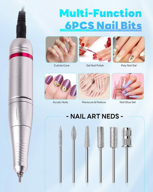 CozyZen Electric Nail Drill Professional: 45000 RPM Nail File Kit Machine with LCD Display, Hand & Foot Control Low Noise for Acrylic, Gel Nails, Manicure & Pedicure - Salon & Home Use