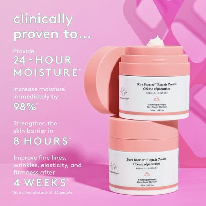 Drunk Elephant Opening Night Kit - Bora Barrier Cream (50ml/1.69 fl oz), Mello Marula Cream Cleanser (60ml/2 fl oz), TLC Framboos Glycolic Night Serum (15ml/.5 oz), Ceramighty Cream (5ml/.16 fl oz)