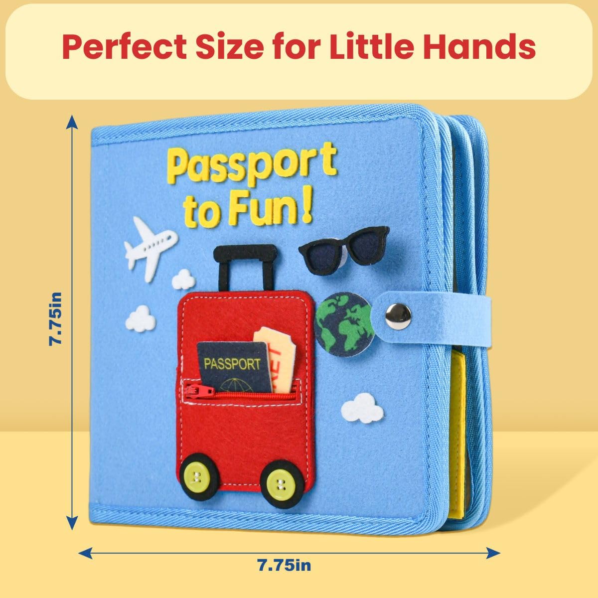 Bright Keiki Busy Book for 1 Year Old – Montessori Busy Book for Toddlers 1–3 – Passport to Fun Travel Activity Book