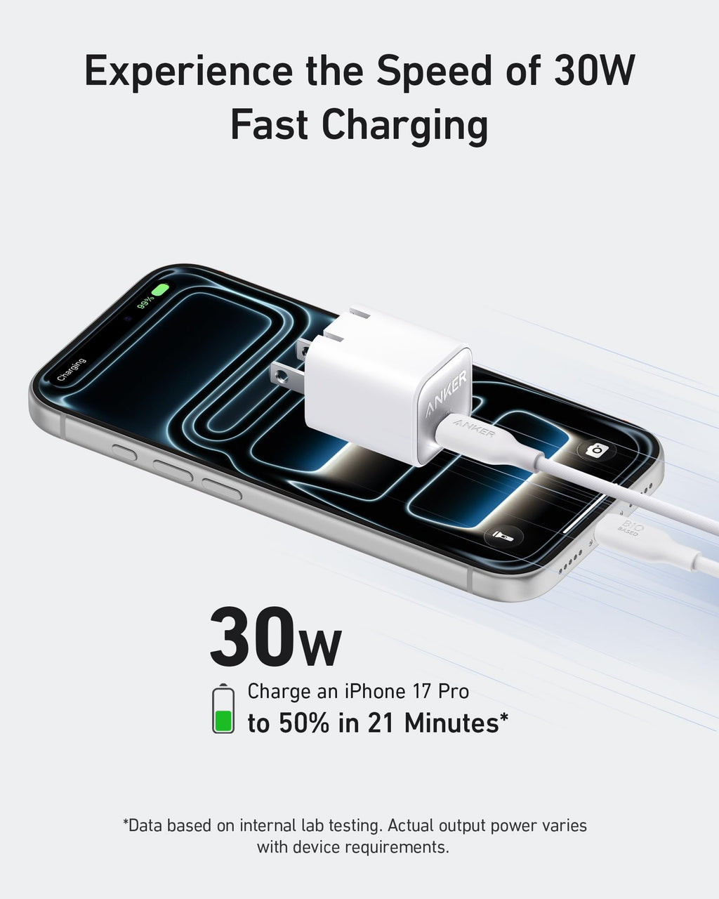 Anker Nano Phone Charger, USB C GaN Charger 30W, PIQ 3.0 Foldable PPS Fast Charger USB C for iPhone 17/16 and More Series, Galaxy, iPad, Compatible with MagSafe
