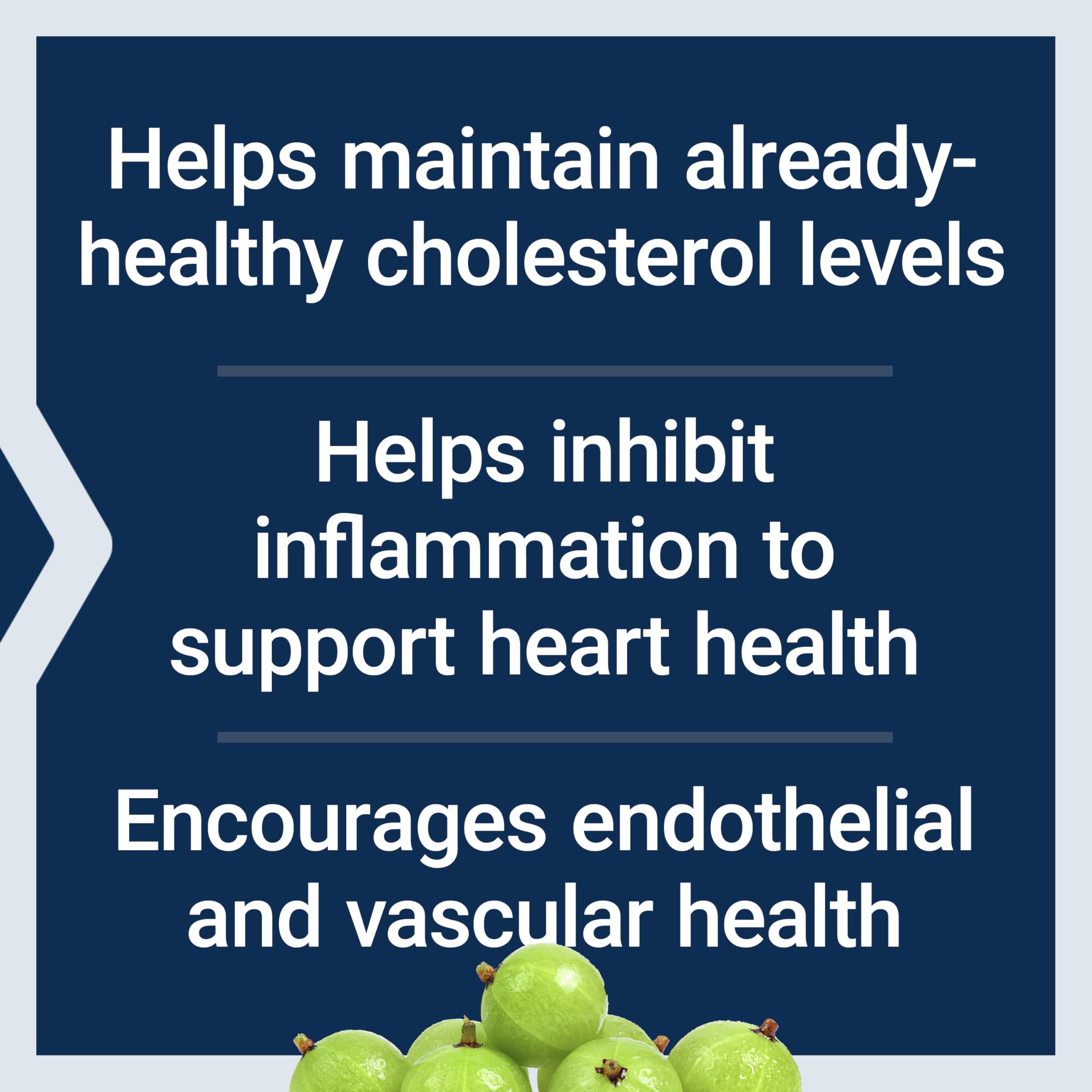 Life Extension Advanced Lipid Control, amla Extract, Indian Gooseberry, Heart Health, endothelial Health, Vegetarian, Gluten-Free, 60 Capsules