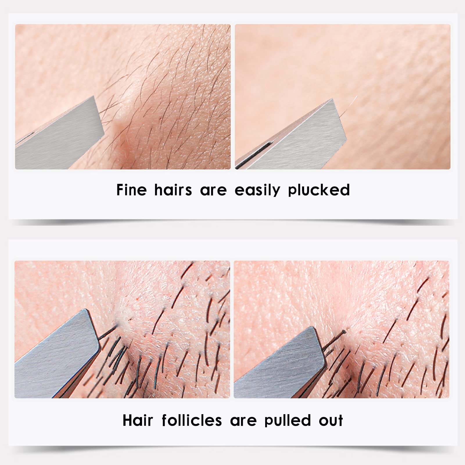 Stainless Steel Precision Eyebrow Tweezers Flat Tweezers for Eyebrows for Women-for Facial Hair and Ingrown Hair Removal Beauty Tools