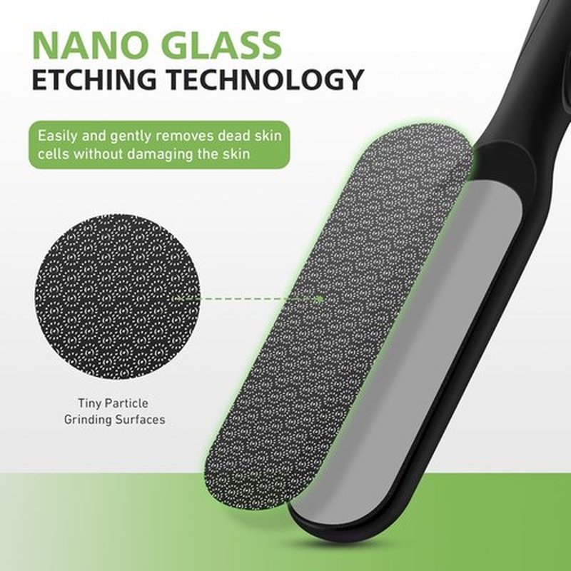 BALUCA Hard Skin Remover Nano Glass Foot File - Durable Callus Remover & Hygienic Pedicure Tool, Black