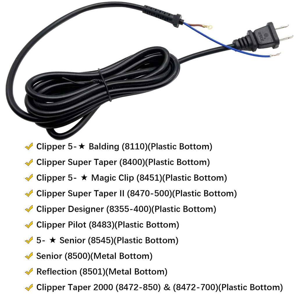 647-500 Clipper Cord Replacement WAHL Fits Senior, 5Star Senior, Designer, Super Taper, Sterling, Magic Clip, Balding, Icon, Legend,Taper 200, Pro Basic and Pilot Clippers 00647-500 Hair clipper cable