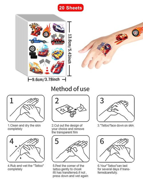 216 Pcs Two Fast Temporary Tattoos for Race Car Theme Party Decorations - 2 Fast 2 Curious Style Party Tattoos Stickers, Racing Enthusiast Temporary Tattoos for Theme Birthdays