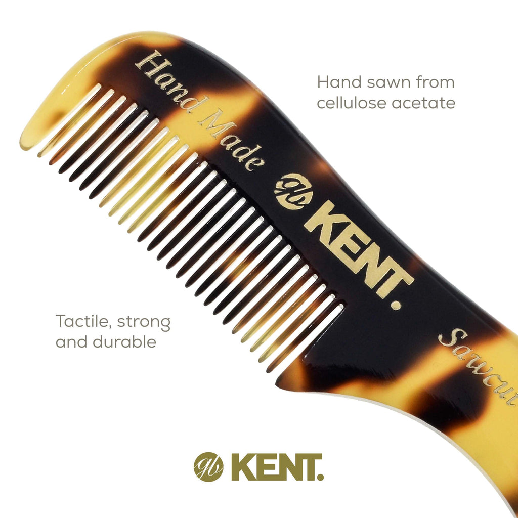 Kent 81T TY (2.8) Pocket Comb - Fine Tooth Beard, Mustache, and Grooming Comb for Travel Styling Kit