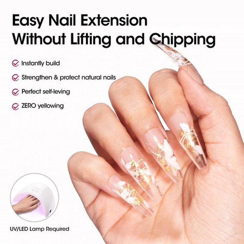 GELLEN Clear Builder Gel for Nails, 7-In-1 Clear Exetension Nail Gel Hard Gel Polish for Thickening Sculpting Natural Nails Strengthener in a Bottle for Nail Art, U/V LED Lamp Cured
