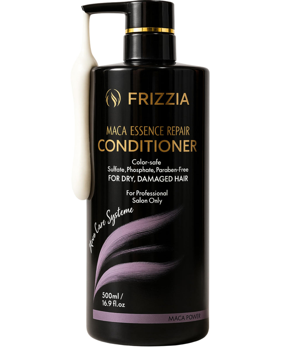 Frizzia PROFESSIONAL Conditioner with Maca, Argan and Vegetable Collagen | Repairs and Strengthens Damaged Hair | Opens Cuticles, Softens and Nourishes All Hair Types | 500ml