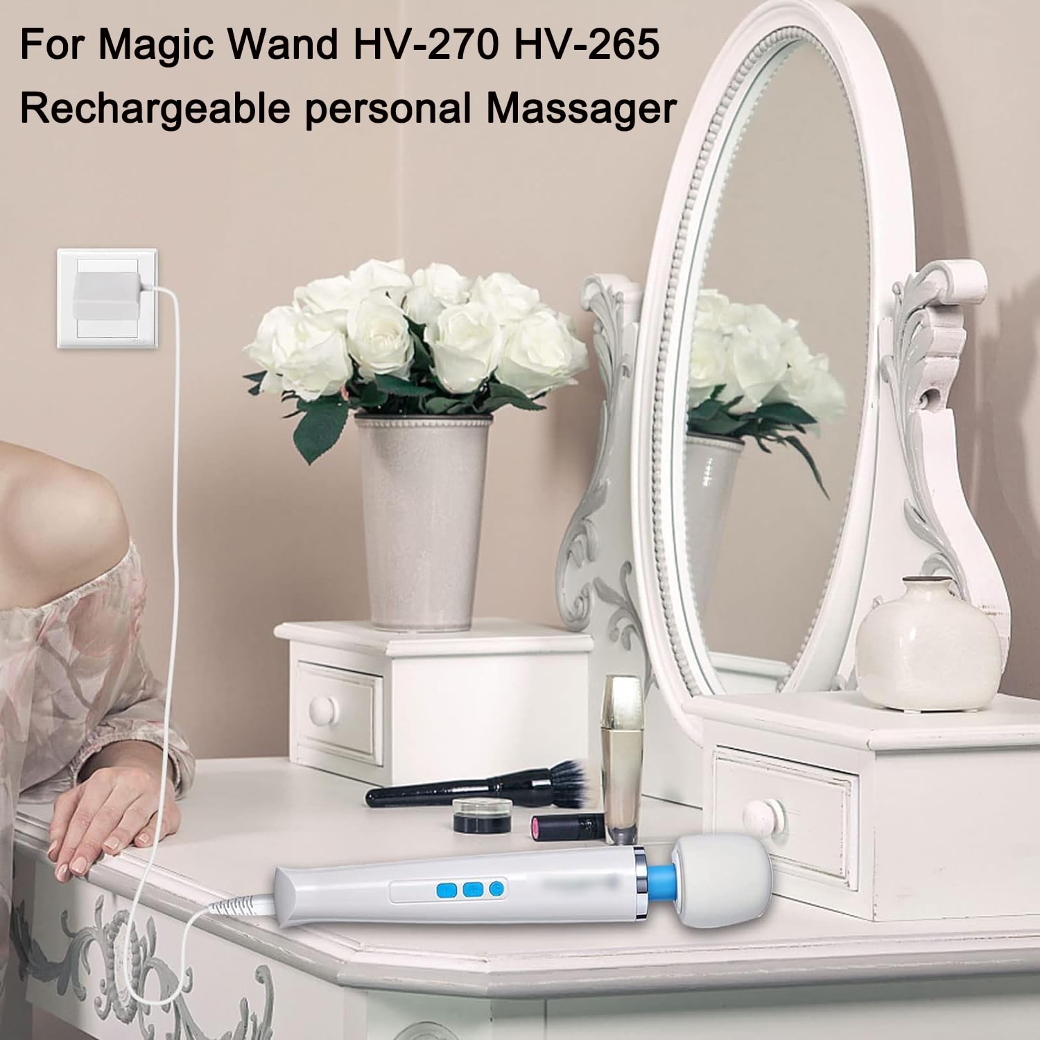 HV-135 Magic Wand Rechargeable Charger, 5V Power Cord Adapter Charging Cable for Hitachi Magic Wand Mini HV-135 Rechargable Trigger Point Massager