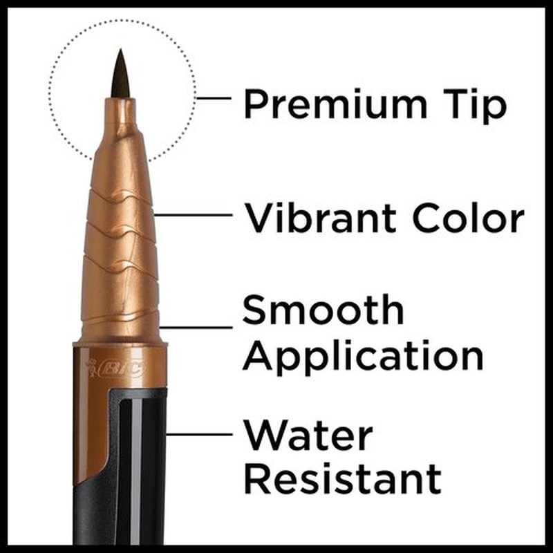 BIC BodyMark Freckle Pen - Cosmetic Quality Dark Brown Soft Brush Tip | 1 Count for Flawless Skin