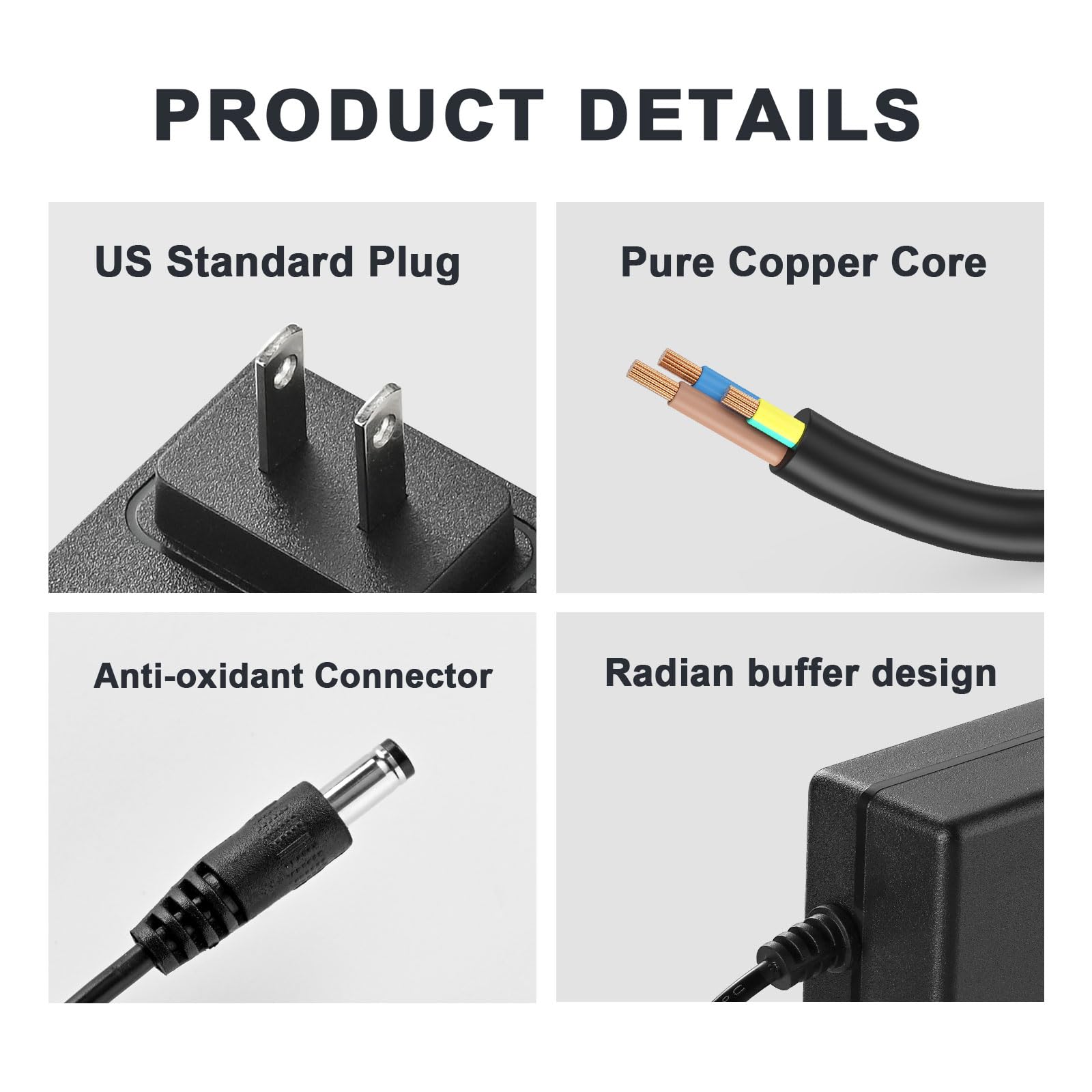 Jump Starter 19v Charger for Booster PAC ES5000 Charger Cord Compatible with Booster PAC ES2500 ES5500 ES5000 ES2500C ES6000 ESA217 J900 ESA22 J900 Jump Starter Power Cord