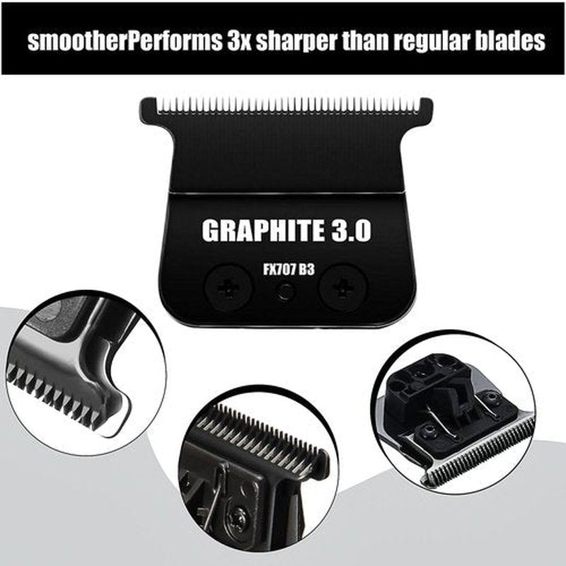 BaByliss PRO FX707Z DLC 2.0 Replacement Trimmer Blade - Zero-Gapped Compatible with FX787 & FX726 (Black)