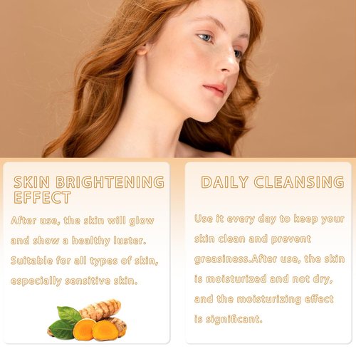 4Pcs Turmeric Wash and Care Three Piece Set,Turmeric Trio: Facial Wash,Cleansing Mousse & Soap for Skin Care,Turmeric Cleansing Exfoliating Pads,Turmeric Face Wash for Face & Body