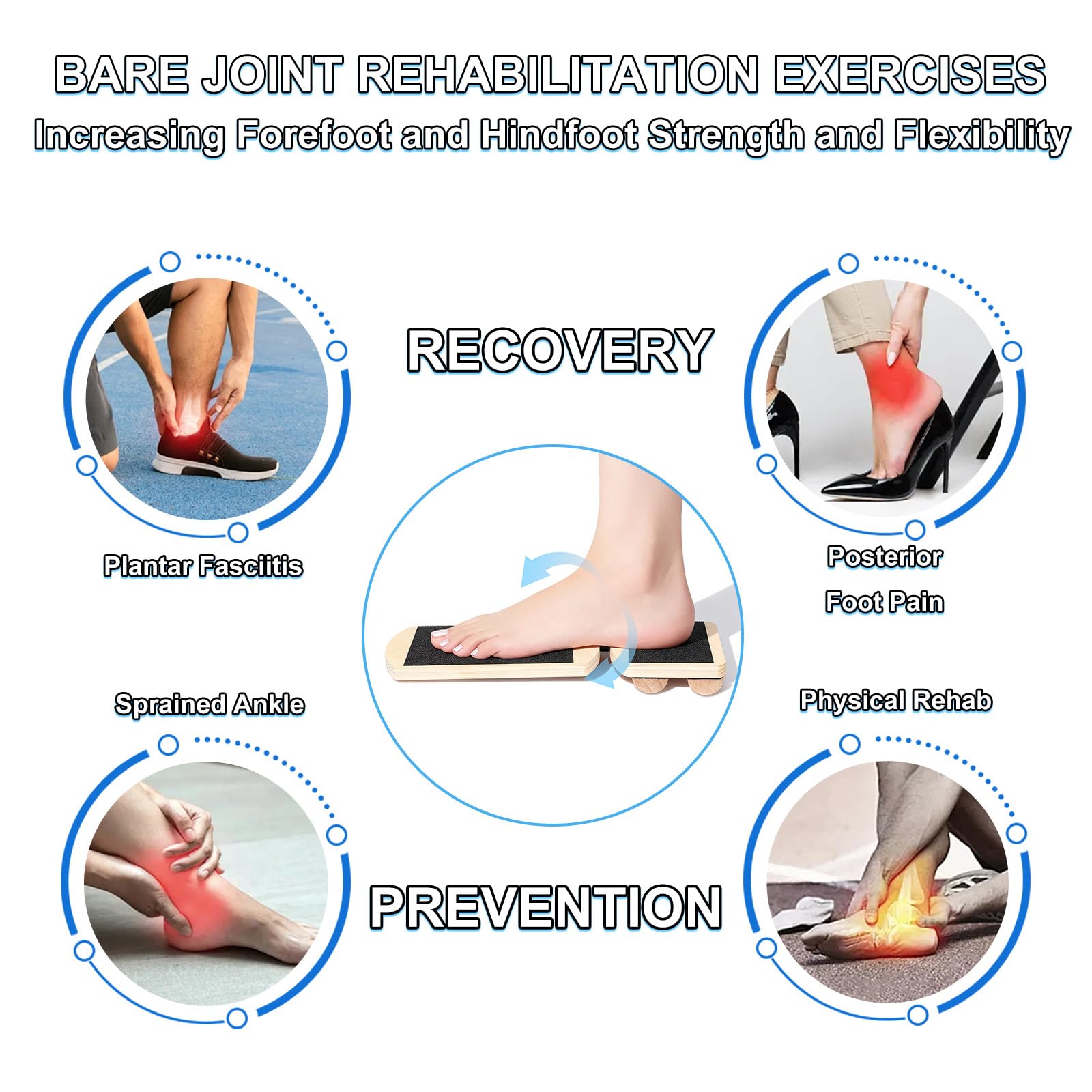 Ankle Balance Board and Foot Strengthener, Used for Physical Therapy Training for Sprains, Achilles Tendon Pain, and Plantar Fasciitis, Single-leg Balance Board With User Manual