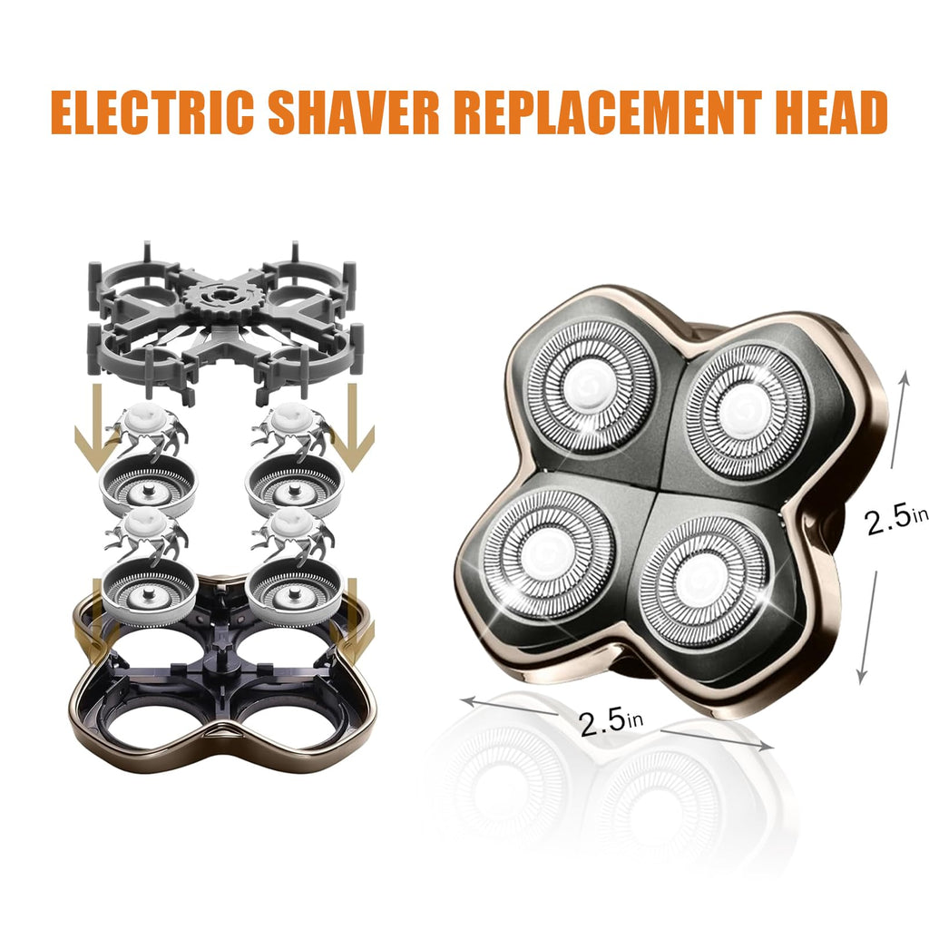 Replacement Blade Shaver PRO 4 Head for Skull Pitbull Shaver, 2Pack