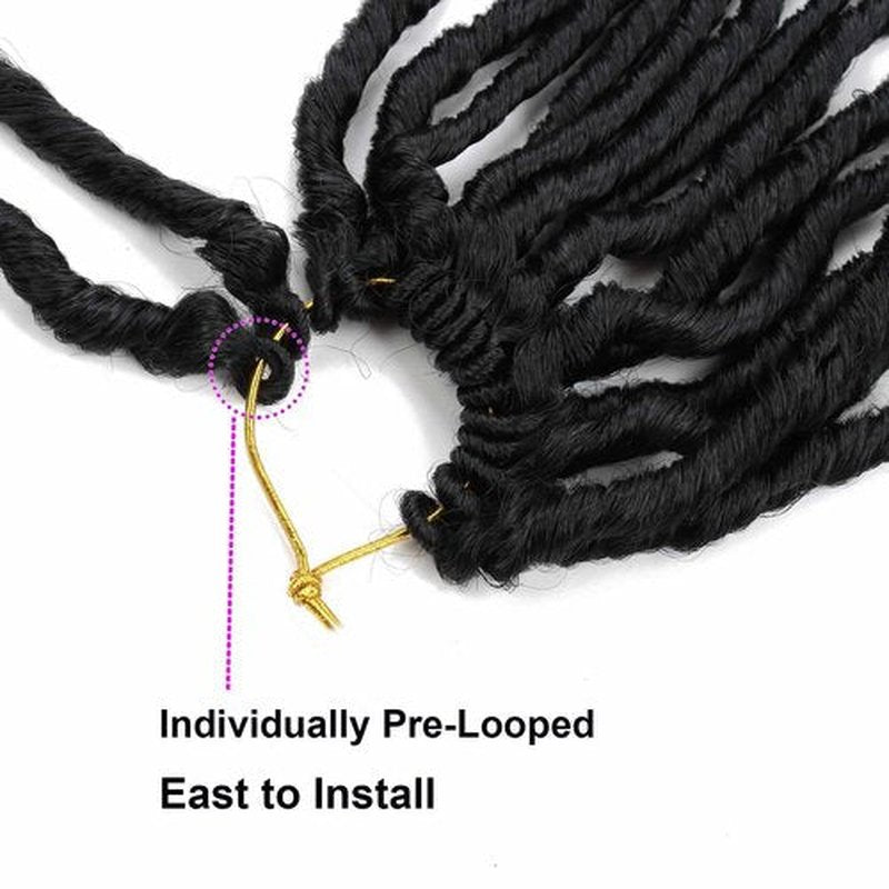 Deep Faux Locs Crochet Hair Pre Looped 8 Packs 24 Inch Soft Locs Crochet Hair for Black Women Boho Goddess Locs Crochet Braids with Curly Ends Dreadlocs Synthetic Hair Extension 1B