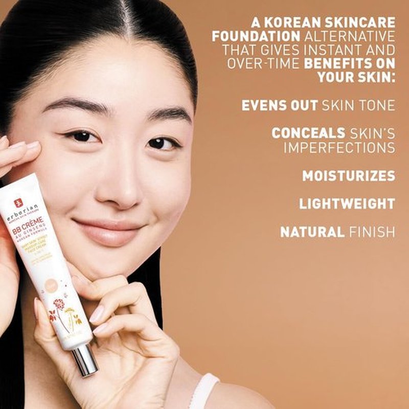 Erborian BB Cream Matte Beauty Balm - SPF 20 Tone-Evening Korean Skincare Makeup, Buildable Coverage & Natural Finish