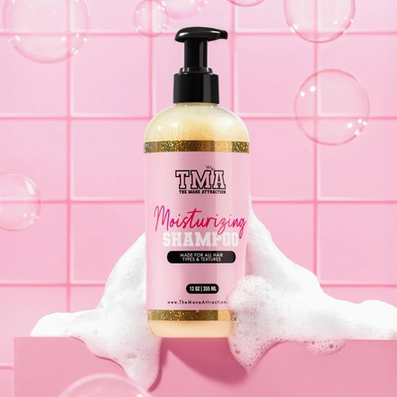 The Mane Attraction Moisturizing Shampoo for Curly, Coily & Natural Hair, Hydrating Sulfate-Free Cleanser for Dry or Damaged Hair, Silicone-Free, Lemongrass Scent, 12 oz