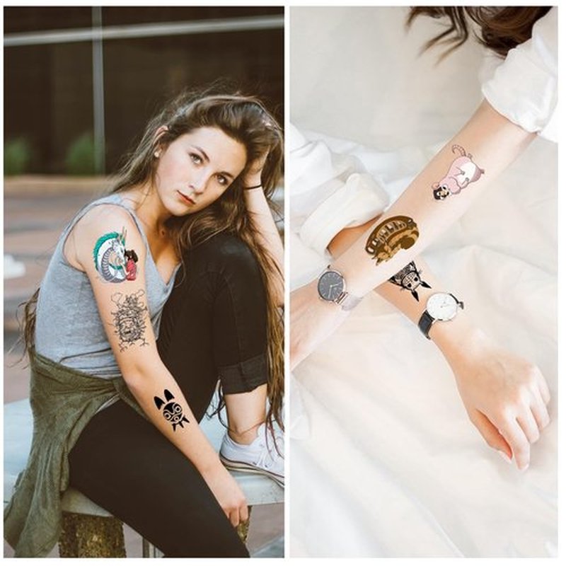 Pounchi Japanese Anime Temporary Tattoos (8 Sheets) Gifts Anime Decor Cosplay Waterproof Temporary Tattoos Cartoon Stickers Party Favors Supplies for Teens Man Woman