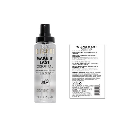 Milani Setting Spray + Primer, Make It Last Original - Natural Finish with Niacinamide for Hydration, Setting Spray for Makeup and Face Primer, 3-in-1 Prime + Hydrate + Set, 2.03 Fl. Oz - 2 Pack