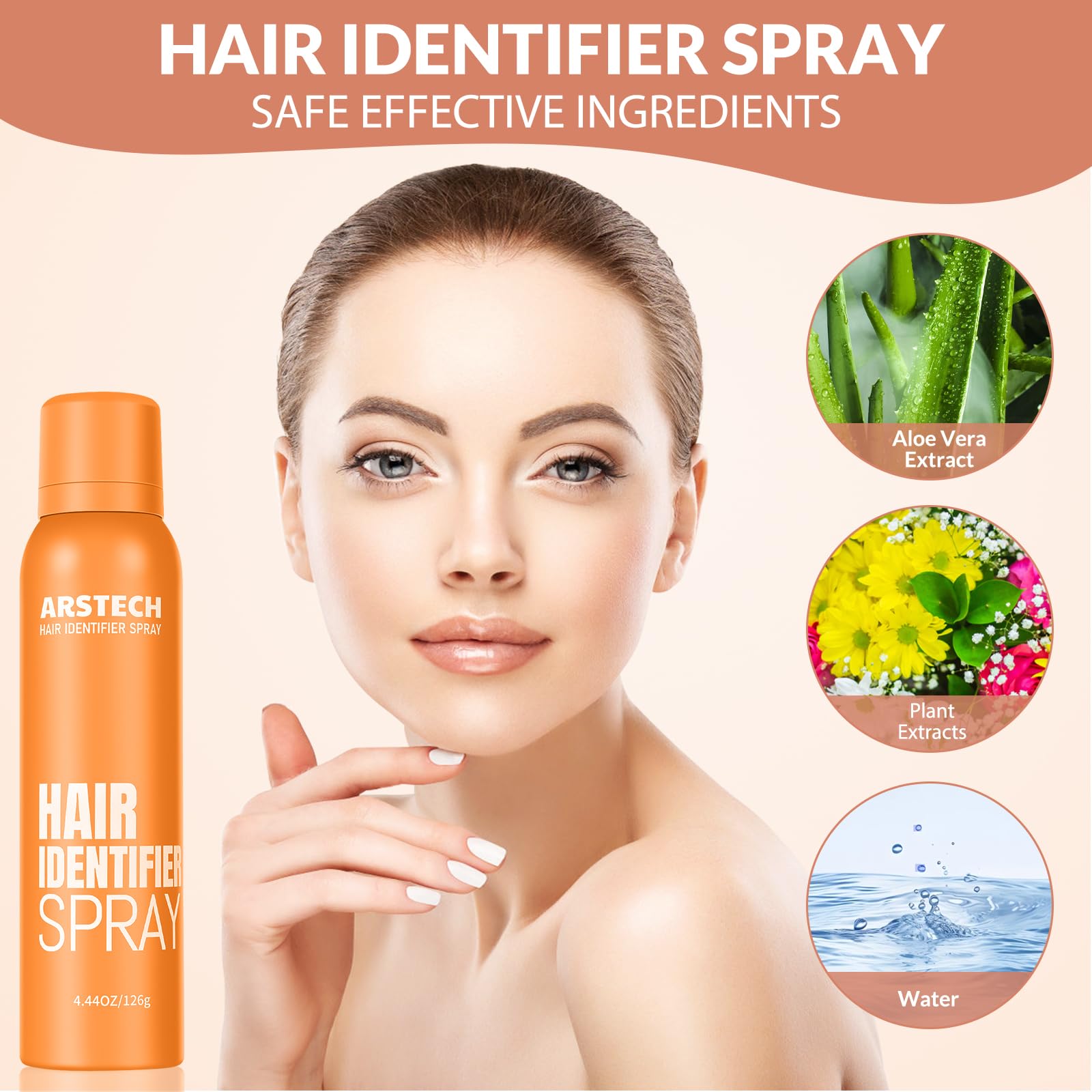 Hair Identifier Spray for Face Shaving Dermaplaning Tool Skin Body Dermaplane Spray for Women with 16 Face Razor Face Shaver Kit Facial Hair Removal Dermaplane Razor for Women Face (Orange 4 Pack)