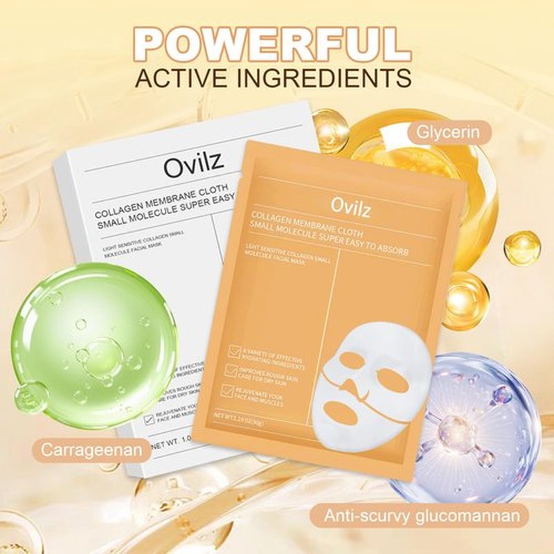 LureLuxe 5 Packs Collagen Face mask,Daily Soothing Mask,Skincare Hydrating face Masks,Gentle Care Mask,Deep Hydration,Brighten skin tone,Suitable for different skin types