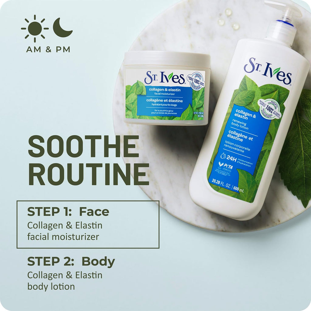 St. Ives Body Lotion, Renewing Collagen & Elastin Anti-Aging Skin Moisturizer, 24H Hydration, Cruelty-Free Skin Care, 20.28 Oz