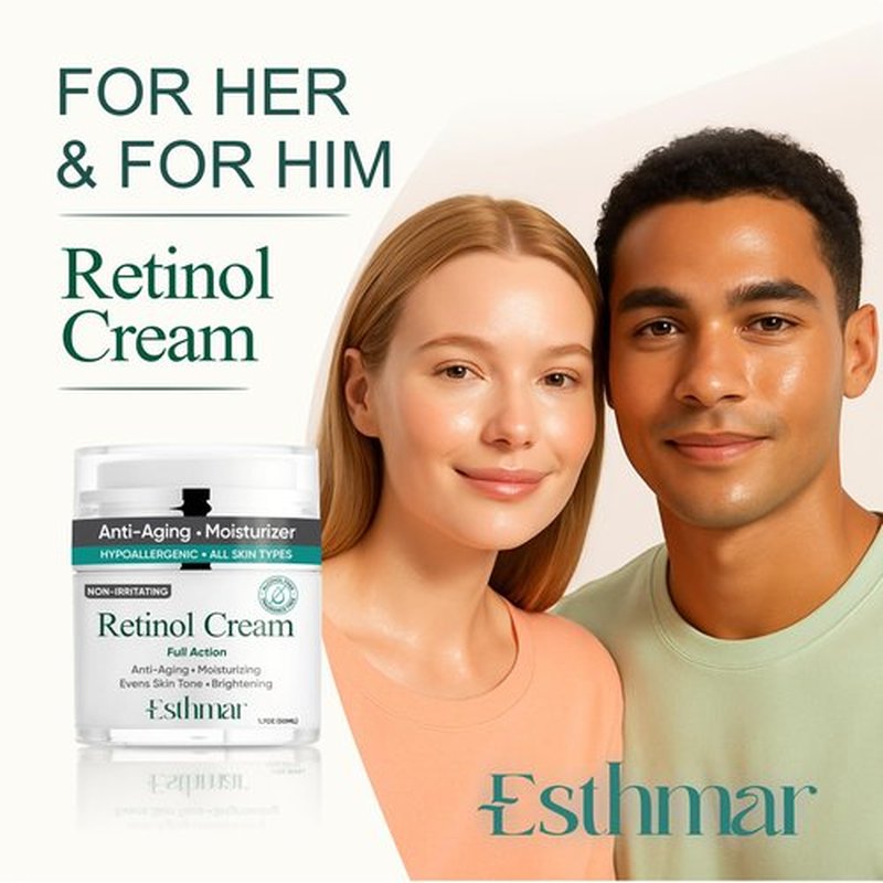 ESTHMAR Retinol Face & Neck Cream – Anti-Aging Night Moisturizer with Hyaluronic Acid, Vitamin E & Aloe Vera – Reduces Wrinkles, Fine Lines & Dark Spots, Hydrating for All Skin Types