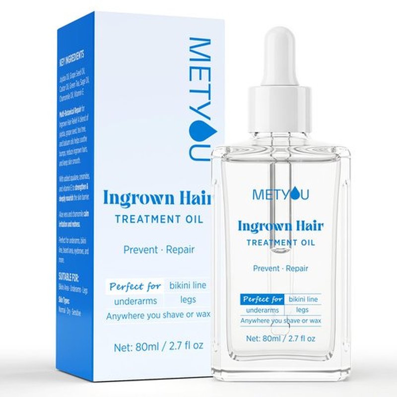 Metyou Ingrown Hair Treatment Oil for Women: V Soothes Redness & Prevents Razor Bumps - After Shave Treatment Oil for Bikini Area, Legs, Underarm and Arm - 80ML